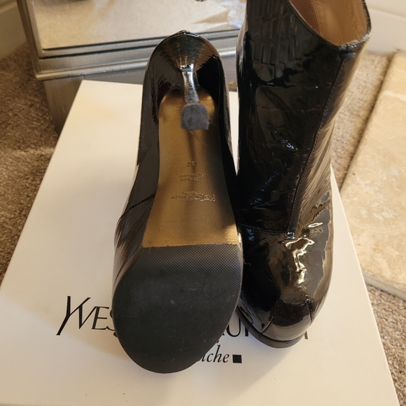 Yves Saint Lautent (YSL) Tribute Boot, Vernice Soft Croco Chess bootie, 37 size - Picture 8 of 16